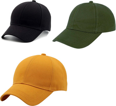 ZACHARIAS Solid Sports/Regular Cap Cap(Pack of 3)