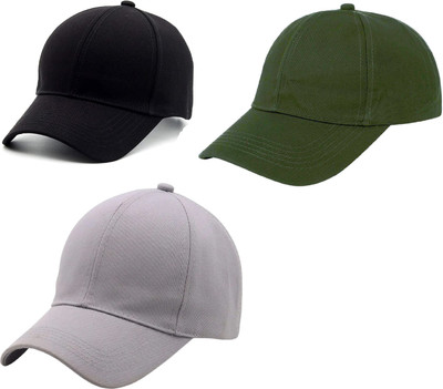 ZACHARIAS Solid Sports/Regular Cap Cap(Pack of 3)