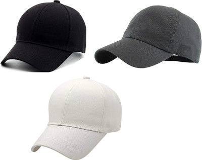 ZACHARIAS Solid Sports/Regular Cap Cap(Pack of 3)