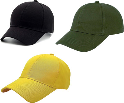 ZACHARIAS Solid Sports/Regular Cap Cap(Pack of 3)