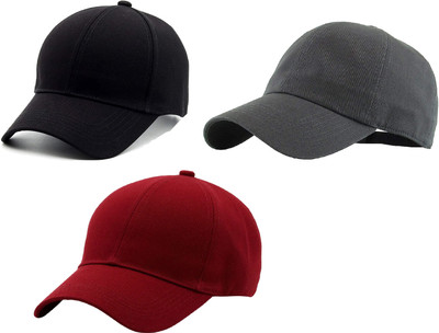 ZACHARIAS Solid Sports/Regular Cap Cap(Pack of 3)