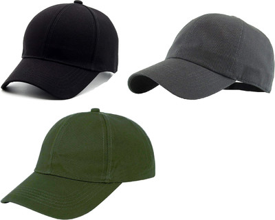 ZACHARIAS Solid Sports/Regular Cap Cap(Pack of 3)