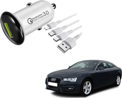 KOZDIKO 25.5 W Turbo Car Charger(White, With USB Cable)