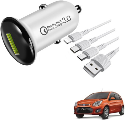 KOZDIKO 25.5 W Turbo Car Charger(White, With USB Cable)