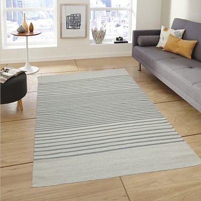 MRIC Grey Wool, Cotton Carpet(5 cm,  X 8 cm, Rectangle)