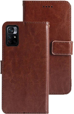 SMARTPOCKET Back Cover for Poco M4 Pro 5G, Redmi Note 11T 5G(Brown, Grip Case, Pack of: 1)