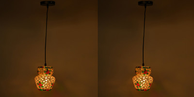 AFAST Table Ceiling Lamp With Glass Shade & All Fitting & Fixture, (Pack Of 2) Pendant Lamp Ceiling Lamp(Multicolor)