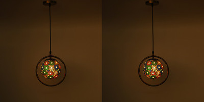 AFAST Decorative Globe Shape Hanging Ceiling Lamp With Stylish Round Ring & Fixture Pendants Ceiling Lamp(Multicolor)