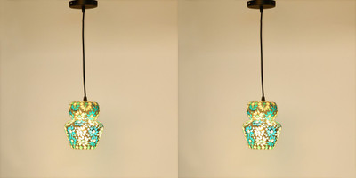 AFAST Table Mosaic Ceiling Lamp With Glass Shade & All Fitting & Fixture, (Pack Of 2) Pendant Lamp Ceiling Lamp(Multicolor)