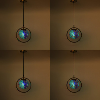 AFAST Decorative Globe Shape Hanging Ceiling Lamp With Stylish Round Ring & Fixture Pendants Ceiling Lamp(Blue, Green)