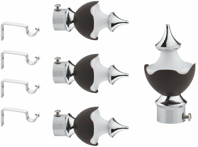 LEEZEN Architectural Hardware Silver Rod Rail Bracket Metal(Pack of 4)