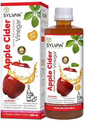 SYLVAN AYURVEDA Apple Cider Vinegar - Raw, Unfiltered,Unpasteurized Premium Apple Cider Vinegar with 'The Mother' - 500ml I(500 ml)