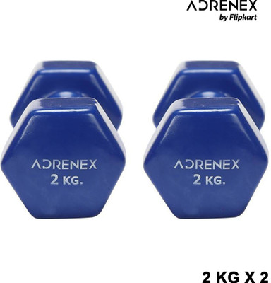 Adrenex by Flipkart 2kg Pair (2pcs,*2kg), Anti Slip, Vinyl Coated Dumbbell(4 kg)