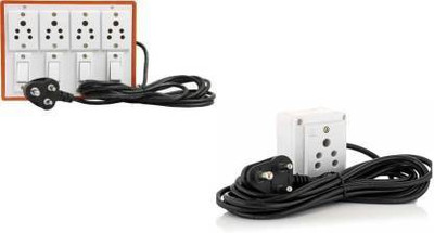 chromium 4+4 +1 combo brown board 3meter wire 6 A Five Pin Socket