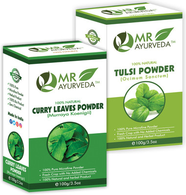 MR Ayurveda Curry Leaves Powder & Tulsi Powder - Set of 2(200 g)