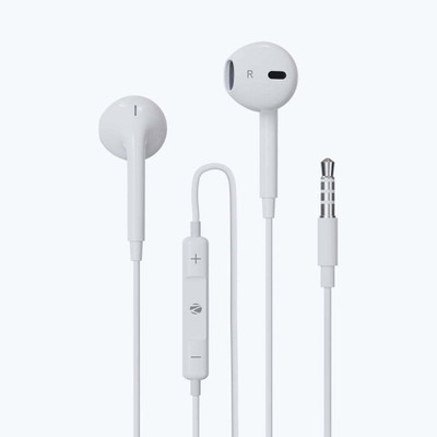 ZEBRONICS Zeb-Buds 30, with In-Line Mic, 3.5mm Jack, 14mm drivers, Volume Control, Durable Wired(White, In the Ear)