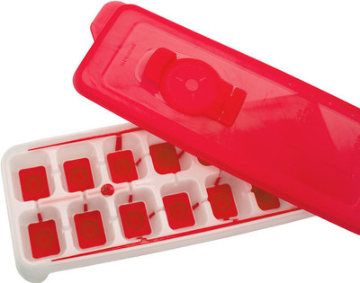 Signoraware Food Grade BPA Free Plastic Freezer Ice Cube Mould Tray Box for Fridge Red Silicone Ice Cube Tray(Pack of1)