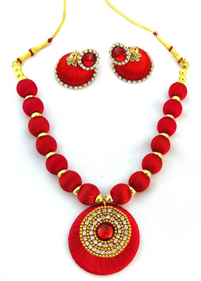 ARYA CREATIONS Dori Red Jewellery Set(Pack of 1)