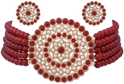 CATALYST Alloy Copper Maroon Jewellery Set(Pack of 1)