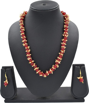 Sandhya Designer Studio Stone Red, Gold Jewellery Set(Pack of 1)