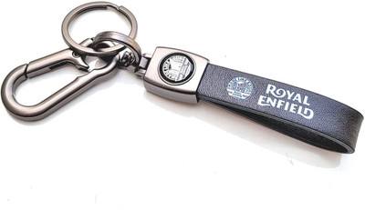ROYAL ENFIELD MADE LIKE A GUN Bullet Leather Keyring Hook Two Wheeler Bike Keychain Key Chain