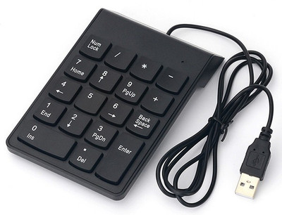 99Gems 18 KEYS MINI NUMERIC KEYPAD Wired USB Thumb-size Laptop Keyboard Compatible with Desktop, Laptop, Mac stand support(Black)