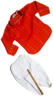 Alexa Creation Girls Festive & Party Kurta and Dhoti Pant Set(Beige Pack of 1)