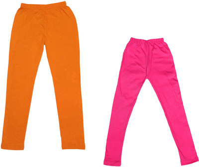 KAVYA Legging For Girls(Orange Pack of 2)