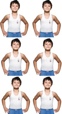 LUX Vest For Boys Pure Cotton(White, Pack of 6)