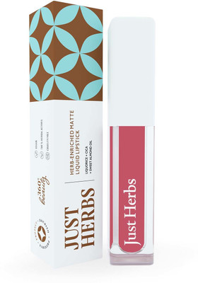 Just Herbs Creamy Matte Liquid Lipstick Long Lasting, Lightweight & Hydrating Lip Colour(Raspberry Pink, 2 ml)