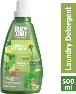 PureCult Liquid Laundry Detergent with Geranium & Lavender Essential Oils - Eco Friendly, Biodegradable, and Kids & Pet Friendly Lavender Liquid Detergent(500 ml)