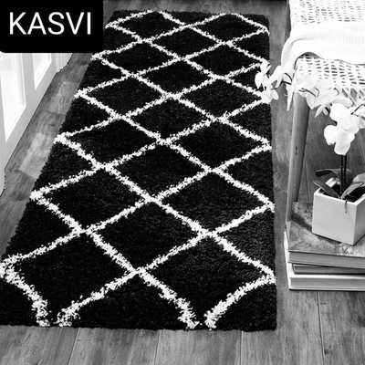 lovemat Polyester Floor Mat(Black And White, Medium)