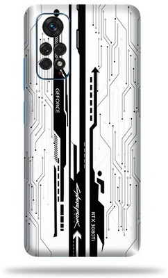 OggyBaba Xiaomi Note 11 Mobile Skin(White Cyberpunk Multicolor Skin With Ultra Matte Finish)