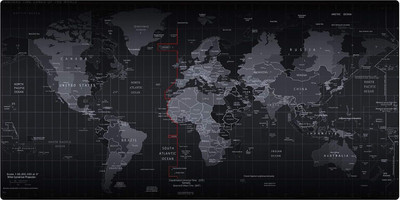 Smitex World Map Extended Anti Slip Rubber Gaming Stitched Mouse Pad Desk Mat Non Slip Base Mousepad(Black)