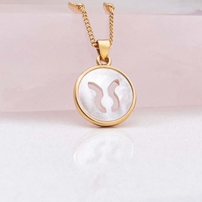 KERRY JEWEL TAURUS (Vrishabh) Zodiac Sign Charm Pendant Necklace Chain for Women and Girls Cubic Zirconia Gold-plated Plated Brass, Alloy Necklace