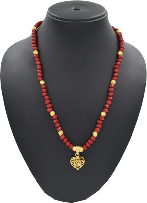 Sandhya Designer Studio Maroon Beads Necklace Stone Necklace