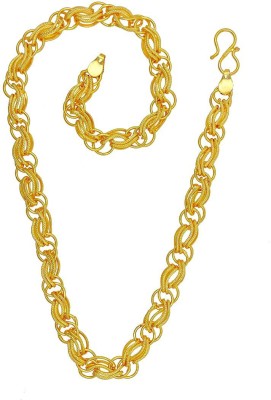 Happy Stoning Gold Plated Designer thick & short Chain (19 inches) Gold-plated Plated Brass Chain