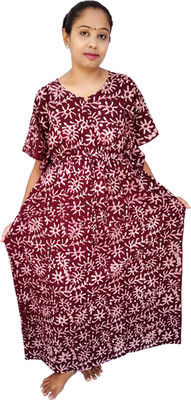 ADHIN Women Nighty with Robe(Maroon)