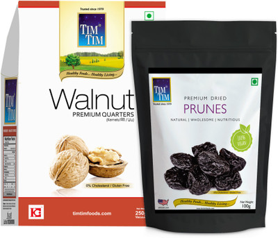 Tim Tim Premium Quarters Walnuts Kernels and Premium Dried Prunes Walnuts(2 x 175 g)