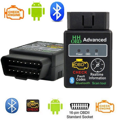 SellRider HH ELM327 Bluetooth OBDII Check Auto Diagnostic Scanner Tool Interface Adapter OBD Reader