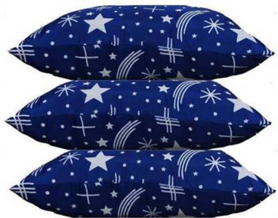 THE COSMO Microfibre Solid Sleeping Pillow Pack of 3(Blue)