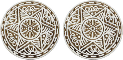 Global Art Traders Indian Handcrafted Printing Block Pair - New Round Mandala Shape Block Printing Blocks(Pack of 2)