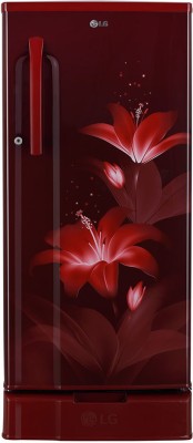 LG 188 L Direct Cool Single Door 3 Star Refrigerator(Ruby Glow, GL-D191KRGD.ARGZEBN)