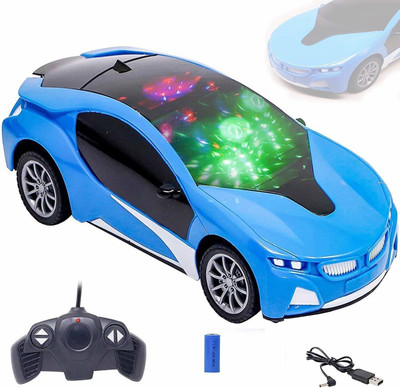 Tenmar Stylish Remote Control High Speed 3D Famous Car with Light Remote Control car(Blue)