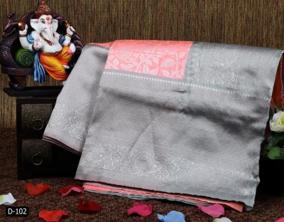 SHYAMAJU FASHION Woven Kanjivaram Art Silk Saree(Pink, Grey)