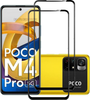 BRENZZ Edge To Edge Tempered Glass for POCO M4 Pro 5G(Pack of 2)