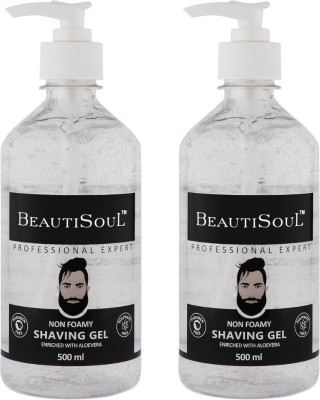 Beautisoul Non-Foamy Shaving Gel 500 +500ml (Pack of 2)(1000 ml)