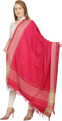 SUMEDH handcrafts Polyester Wool Blend Self Design Women Shawl(Pink)