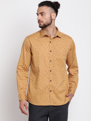 CANTABIL Men Printed Casual Yellow Shirt