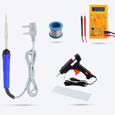 Hillgrove HGCM203M2 5in1 Soldering Tool Glue Gun Combo Kit with Digital Multimeter Power & Hand Tool Kit(5 Tools)